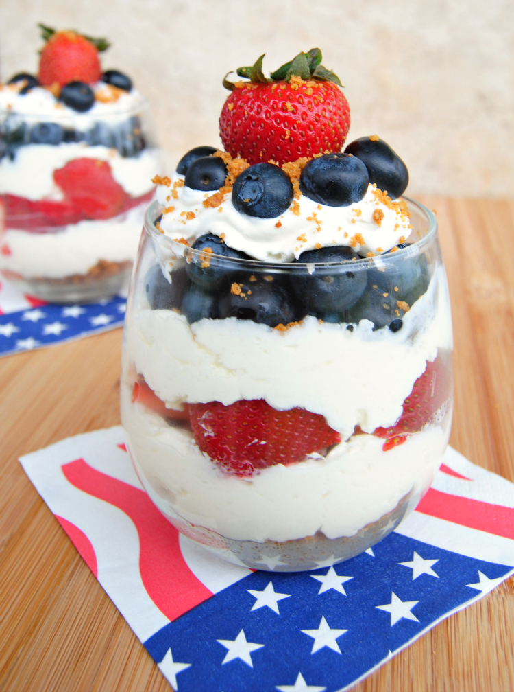 Strawberry and Blueberry Cheesecake Parfaits