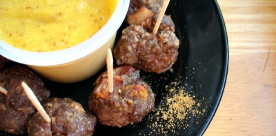Bacon Meatballs with Mango Honey Mustard Sauce