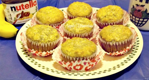 Nutella-Filled Banana Oat Muffins