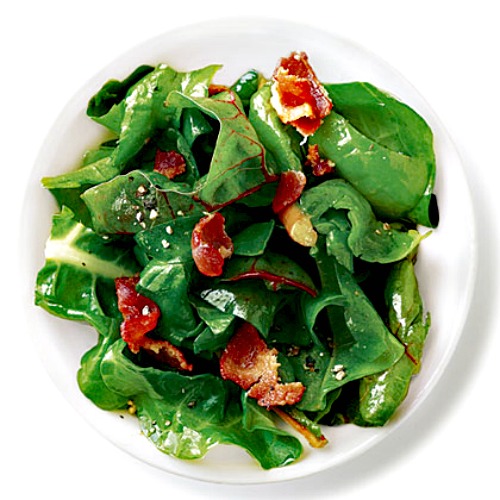Warm Bacon Vinaigrette Swiss Chard